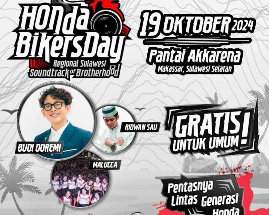 Honda Bikers Day 2024 Bakal Hadir di Pantai Akkarena Catat Tanggalnya