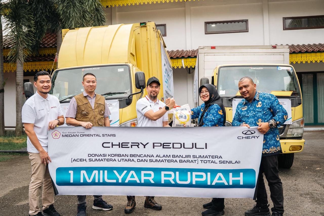 Chery Salurkan Bantuan Rp1 Miliar untuk Korban Banjir dan Longsor di Sumatera