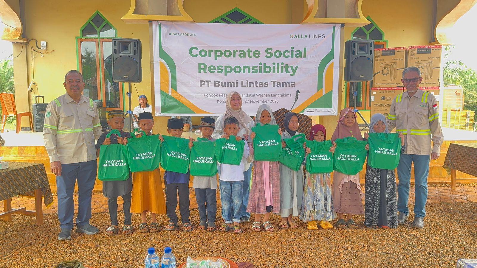 Kalla Lines Salurkan Bantuan Pendidikan dan Fasilitas Ekonomi Untuk Santri di Konawe Utara